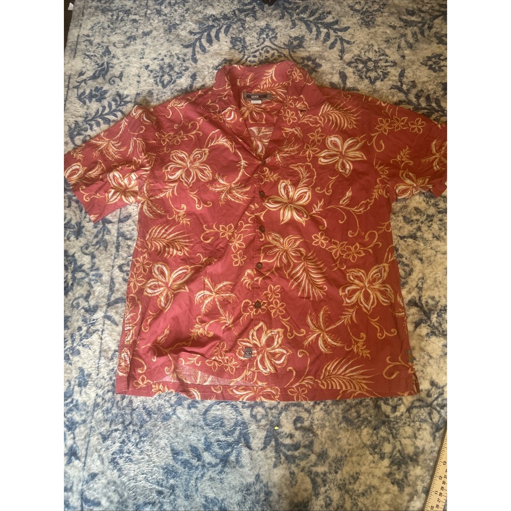 Quiksilver Edition Shirt Men L AOP Floral Hawaiian Comfort Fit Beach Surf Y2K